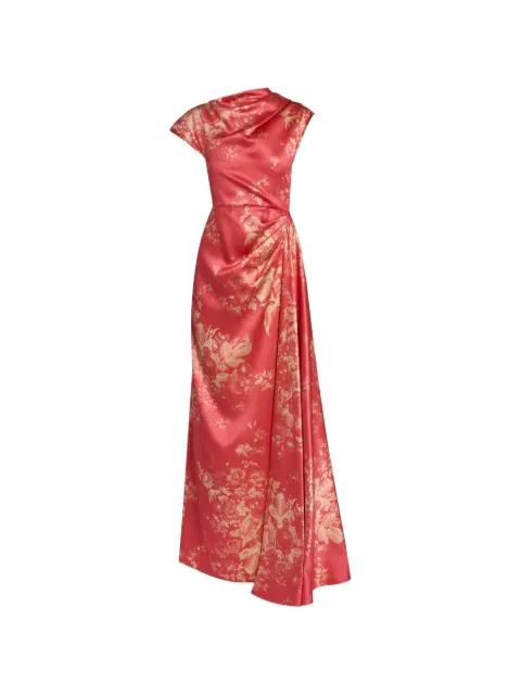 floral draped maxi dress by ERDEM