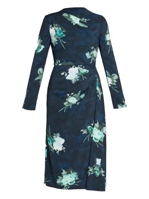 floral draped midi dress by ERDEM