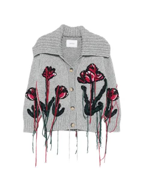 floral-embroidered cardigan by ERDEM