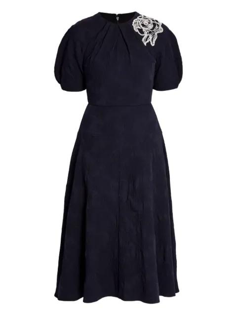 floral-embroidered midi dress by ERDEM