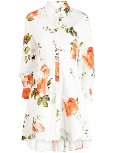 floral-print cotton mini shirtdress by ERDEM