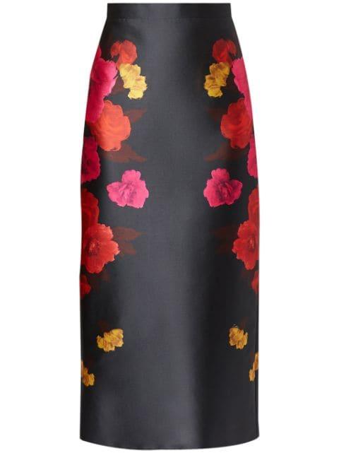 floral-print midi pencil skirt by ERDEM
