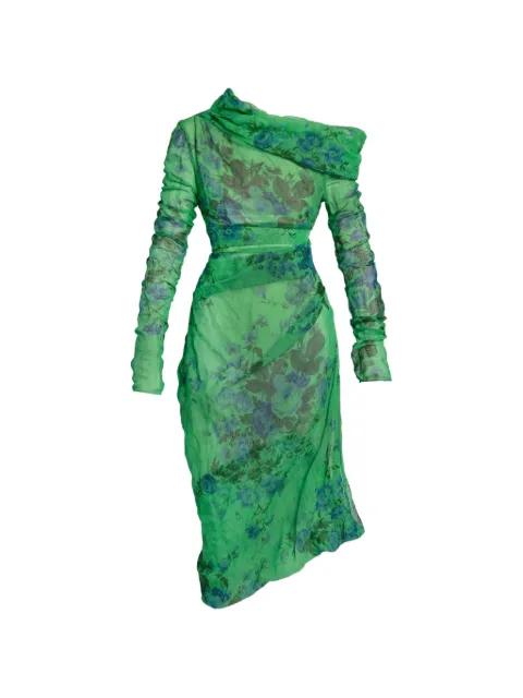 floral-print one-shoulder dress by ERDEM