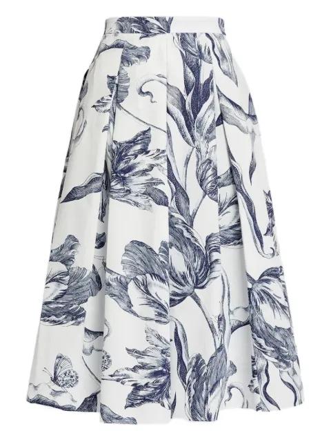 floral-print pleated midi skirt by ERDEM