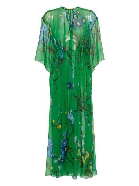 floral-print semi-sheer dress by ERDEM