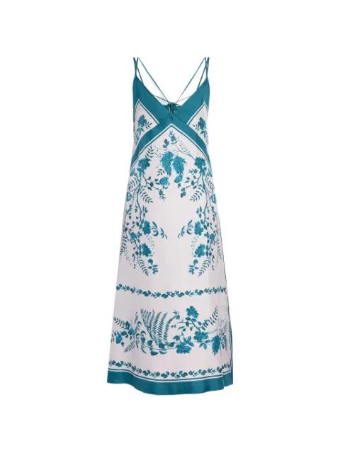 floral-print silk-twill dress by ERDEM