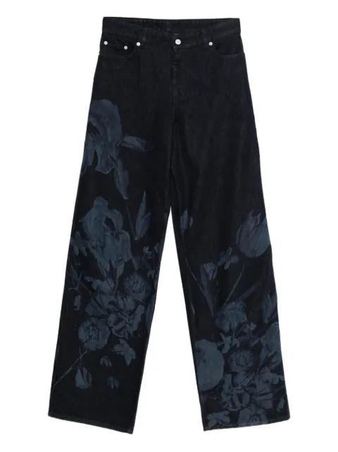 floral-print straight-leg jeans by ERDEM
