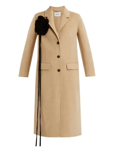 flower-embellished wool coat by ERDEM