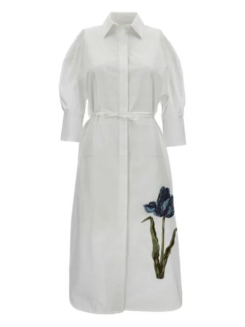 flower-embroidered midi dress by ERDEM