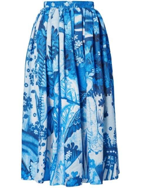 graphic-print high-waisted skirt by ERDEM
