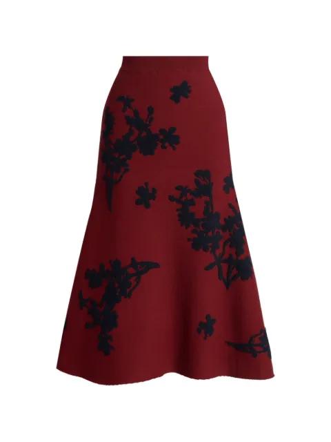 jacquard-knit patterned midi skirt by ERDEM