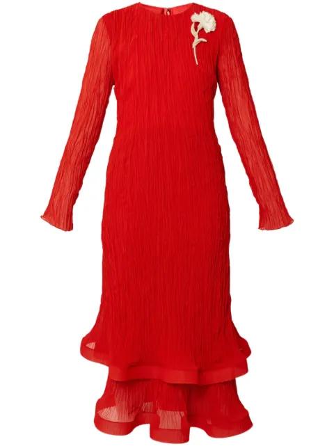 long-sleeve midi dress by ERDEM