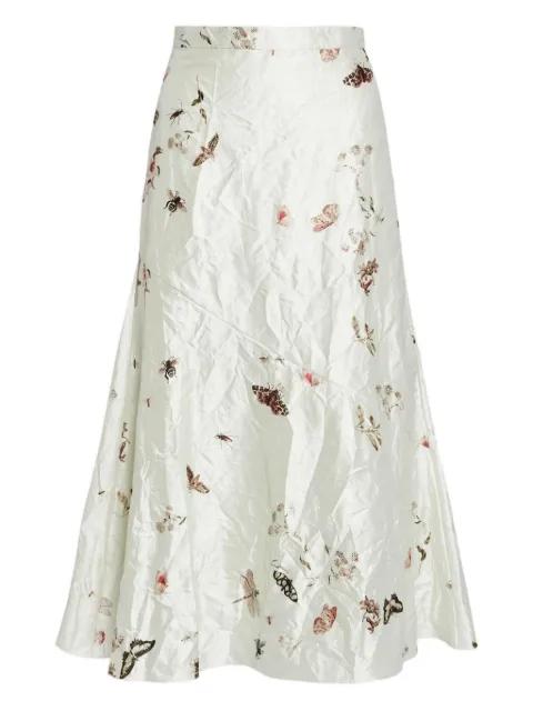 printed-detail A-line midi skirt by ERDEM
