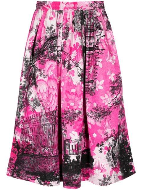 printed jacquard midi skirt by ERDEM