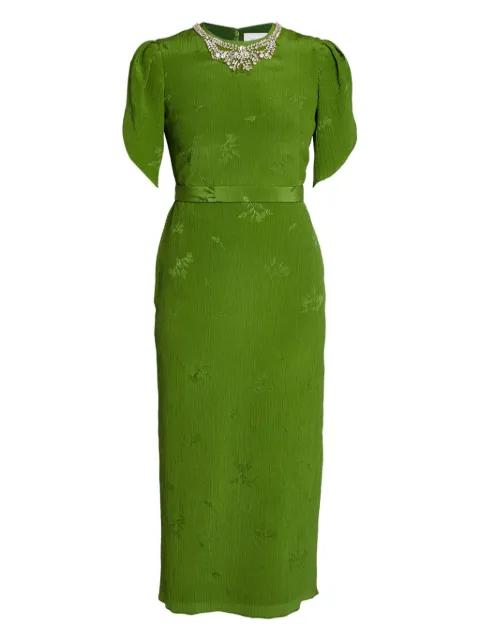 puff-sleeve midi dress by ERDEM