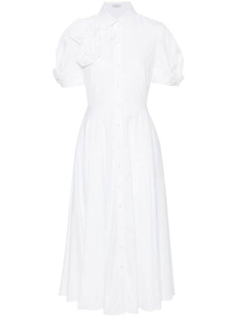 rose-appliqué midi shirt dress by ERDEM