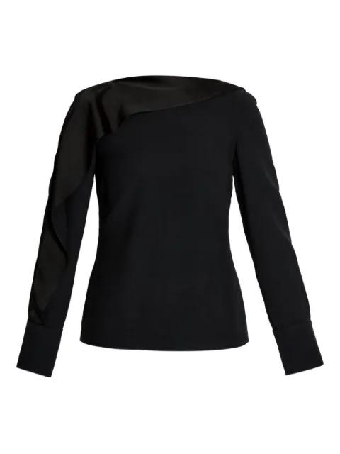 satin-paneled long-sleeve top by ERDEM