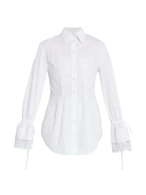 tie detail lace shirt by ERDEM
