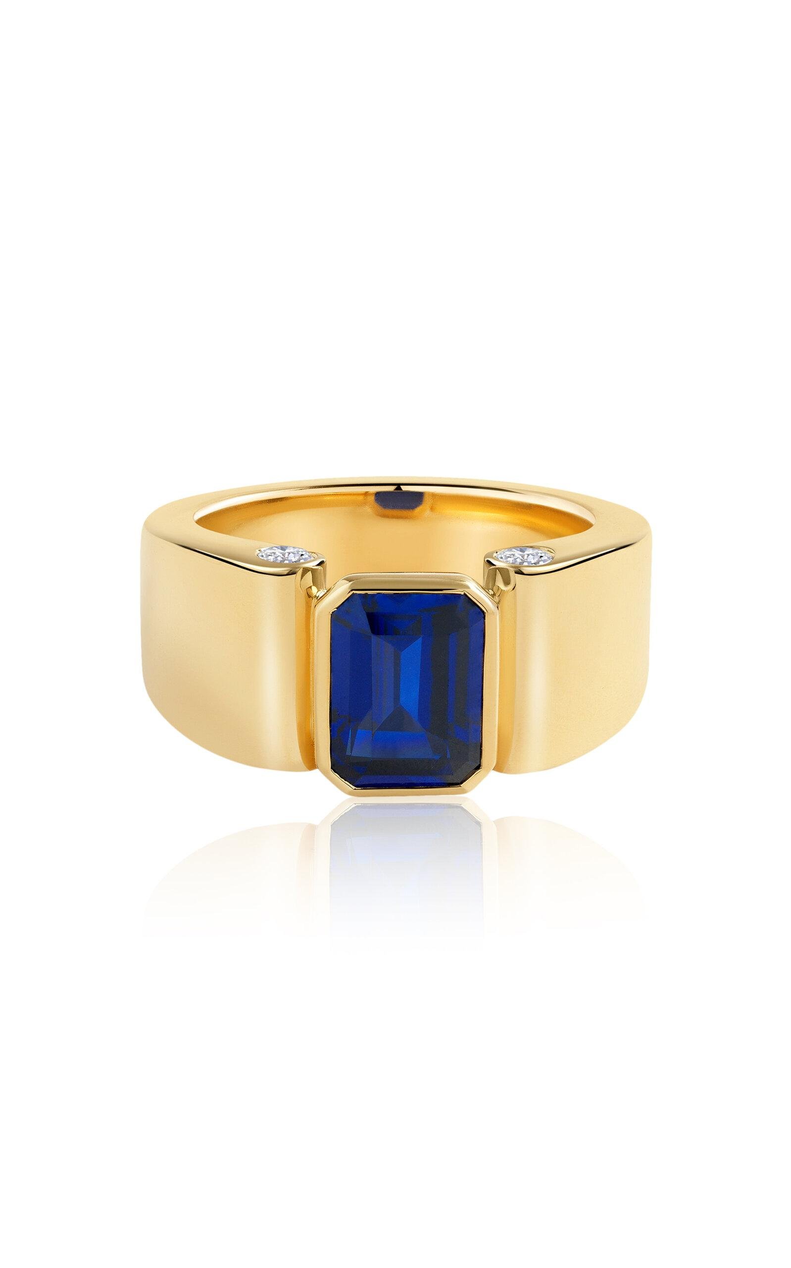Erede - 18k Yellow Gold Axle Sapphire Ring - Gold - US 2 - Only At Moda Operandi - Gifts For Her by EREDE