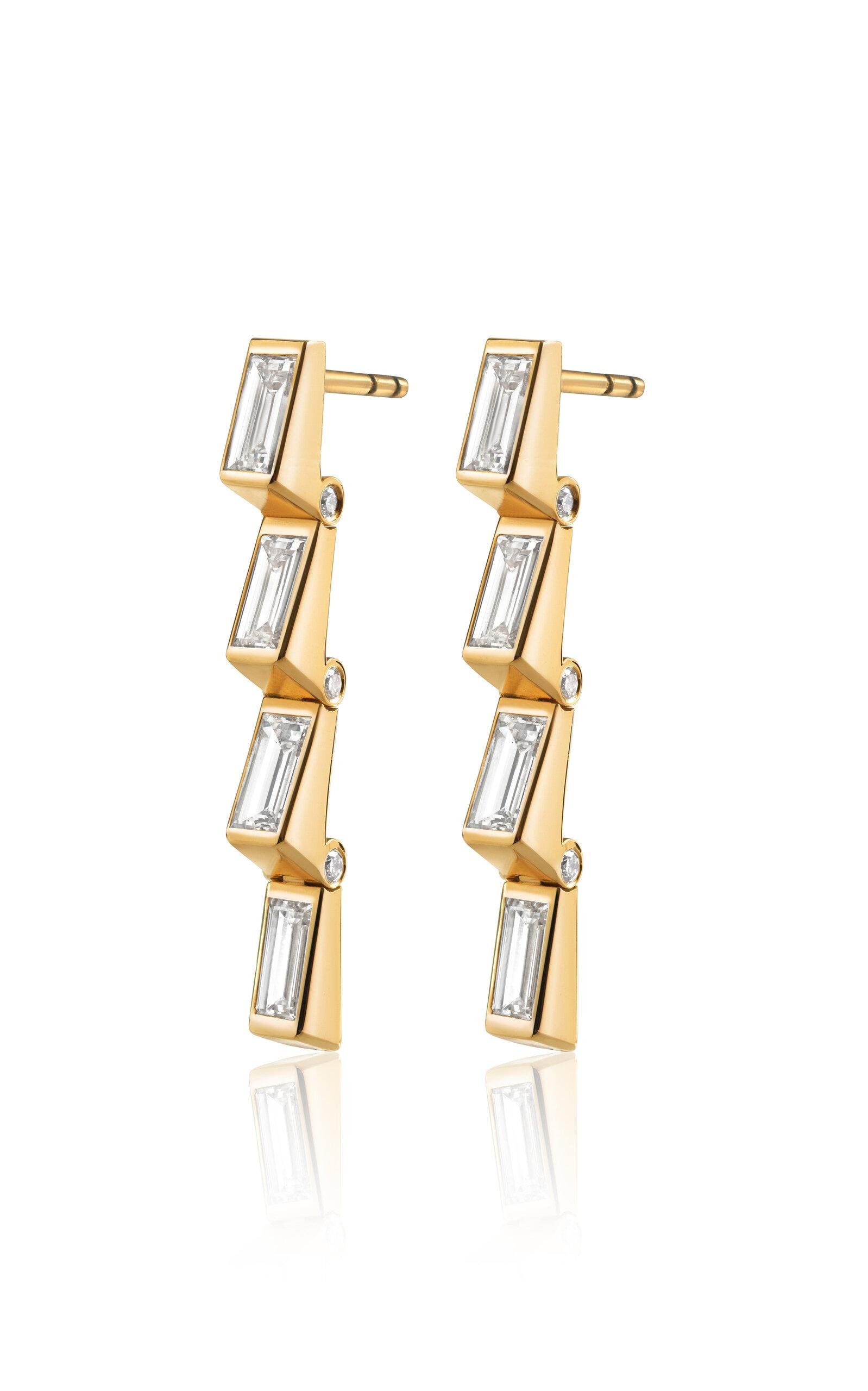 Erede - 18k Yellow Gold Hinged Four Drop Earrings - Gold - OS - Only At Moda Operandi - Gifts For Her by EREDE