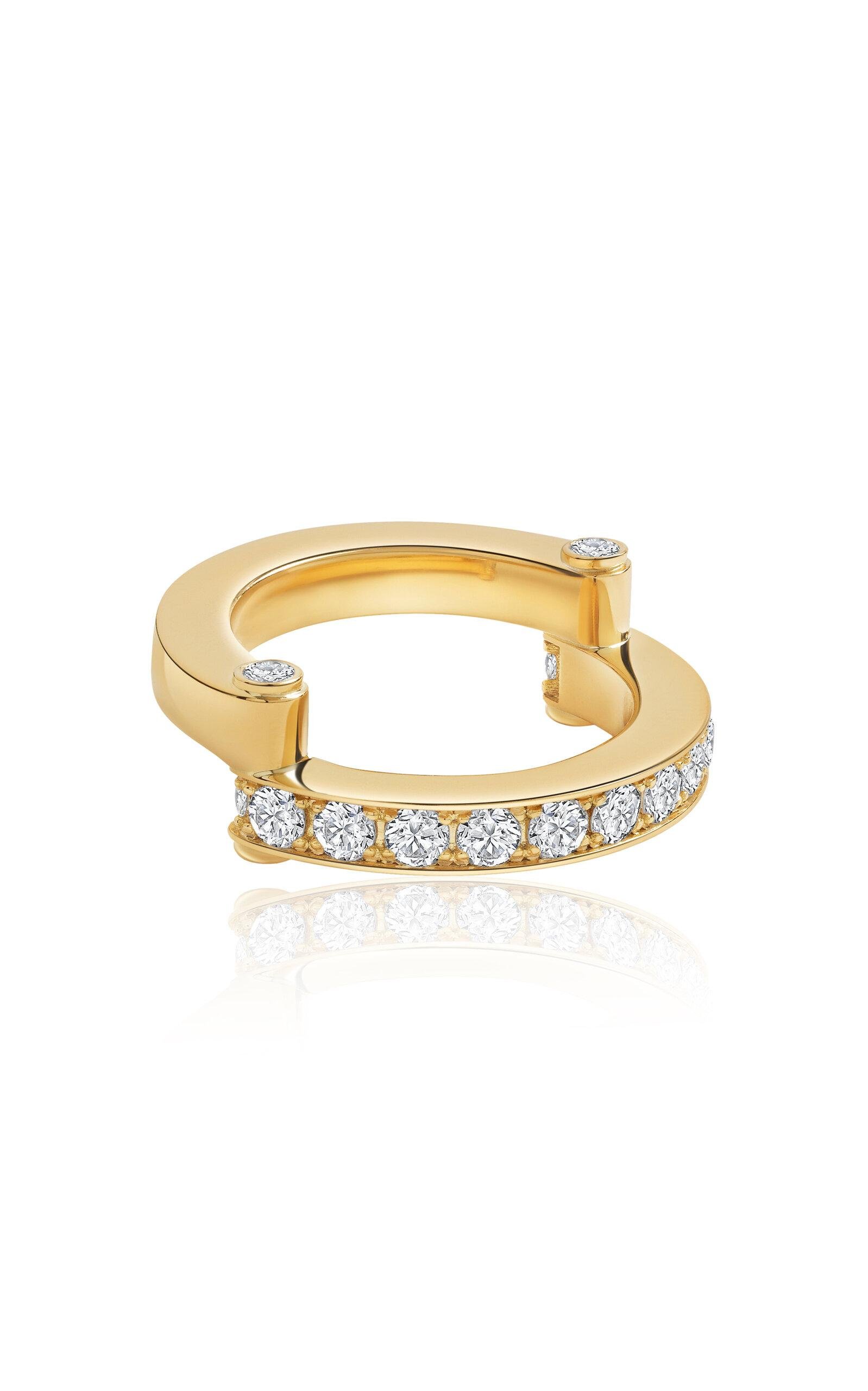 Erede - 18k Yellow Gold Hinged Pavé Ring - Gold - US 3.5 - Only At Moda Operandi - Gifts For Her by EREDE