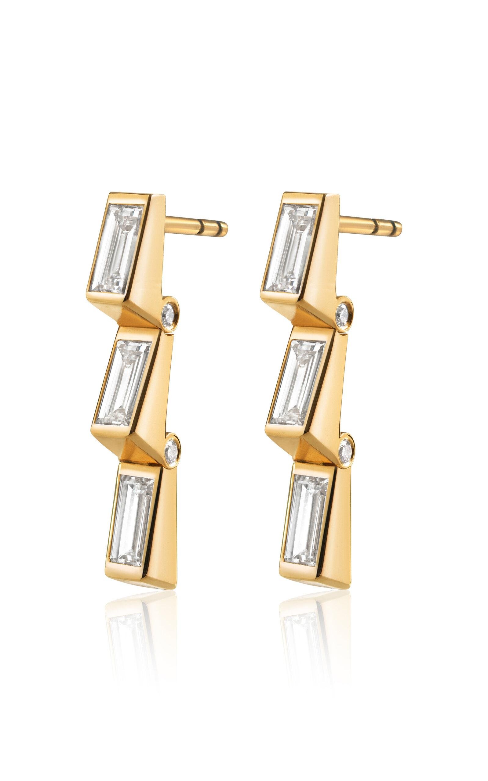 Erede - 18k Yellow Gold Hinged Three Drop Earrings - Gold - OS - Only At Moda Operandi - Gifts For Her by EREDE