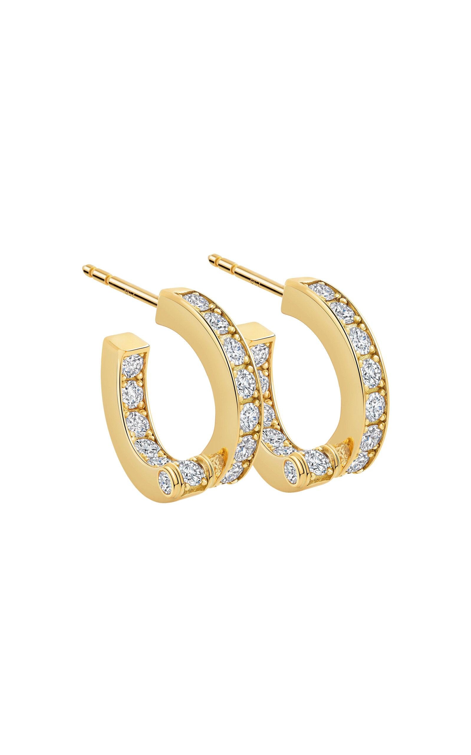 Erede - 18k Yellow Gold Large Coil Pavé Hoop Earrings - Gold - OS - Only At Moda Operandi - Gifts For Her by EREDE