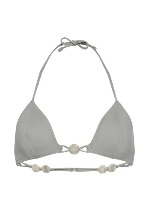 Alva triangle beaded-detail bikini top by ERES
