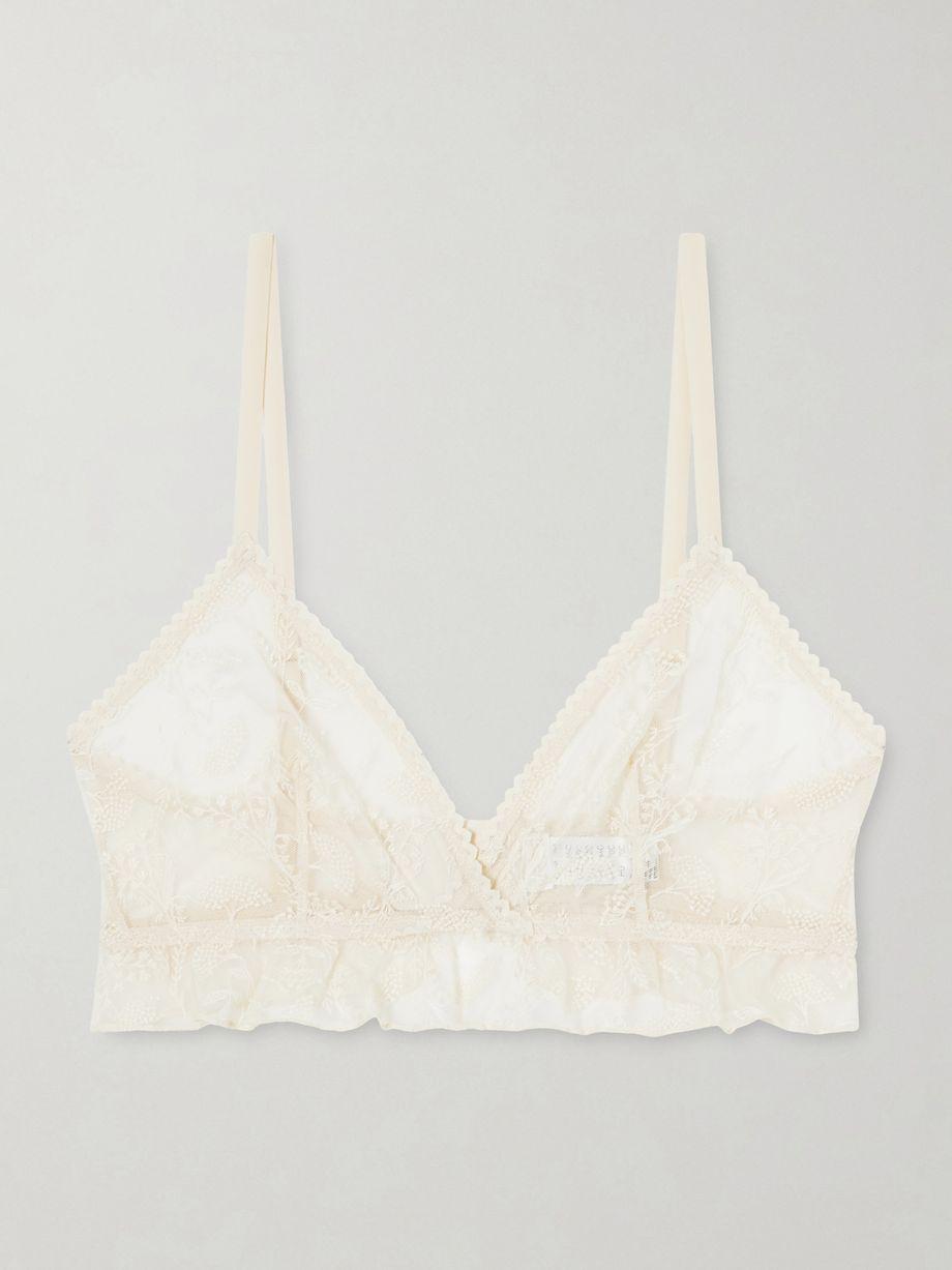 Clochette embroidered mesh triangle bra by ERES