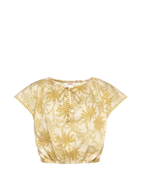 Crocodile cropped blouse by ERES