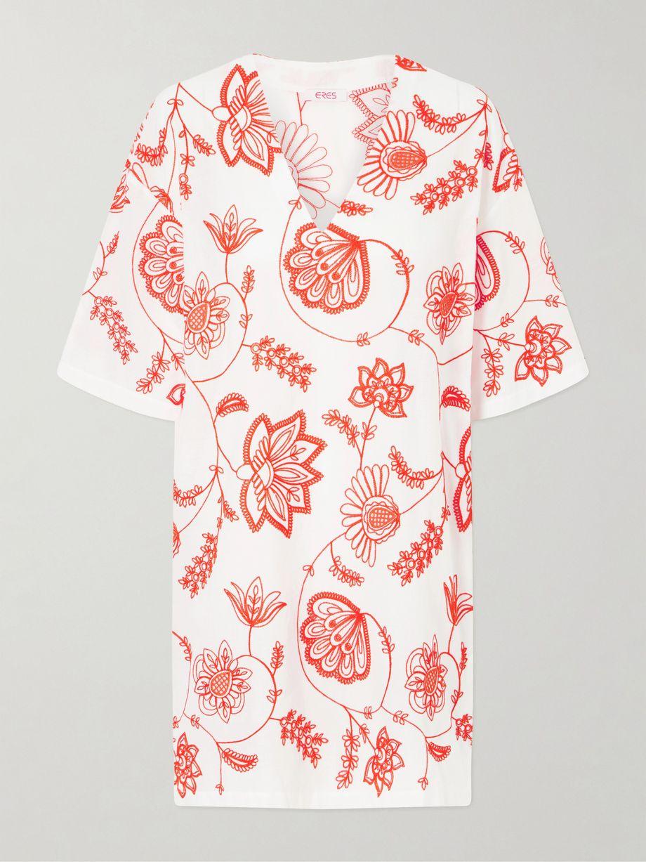 Embroidered cotton-blend mini dress by ERES
