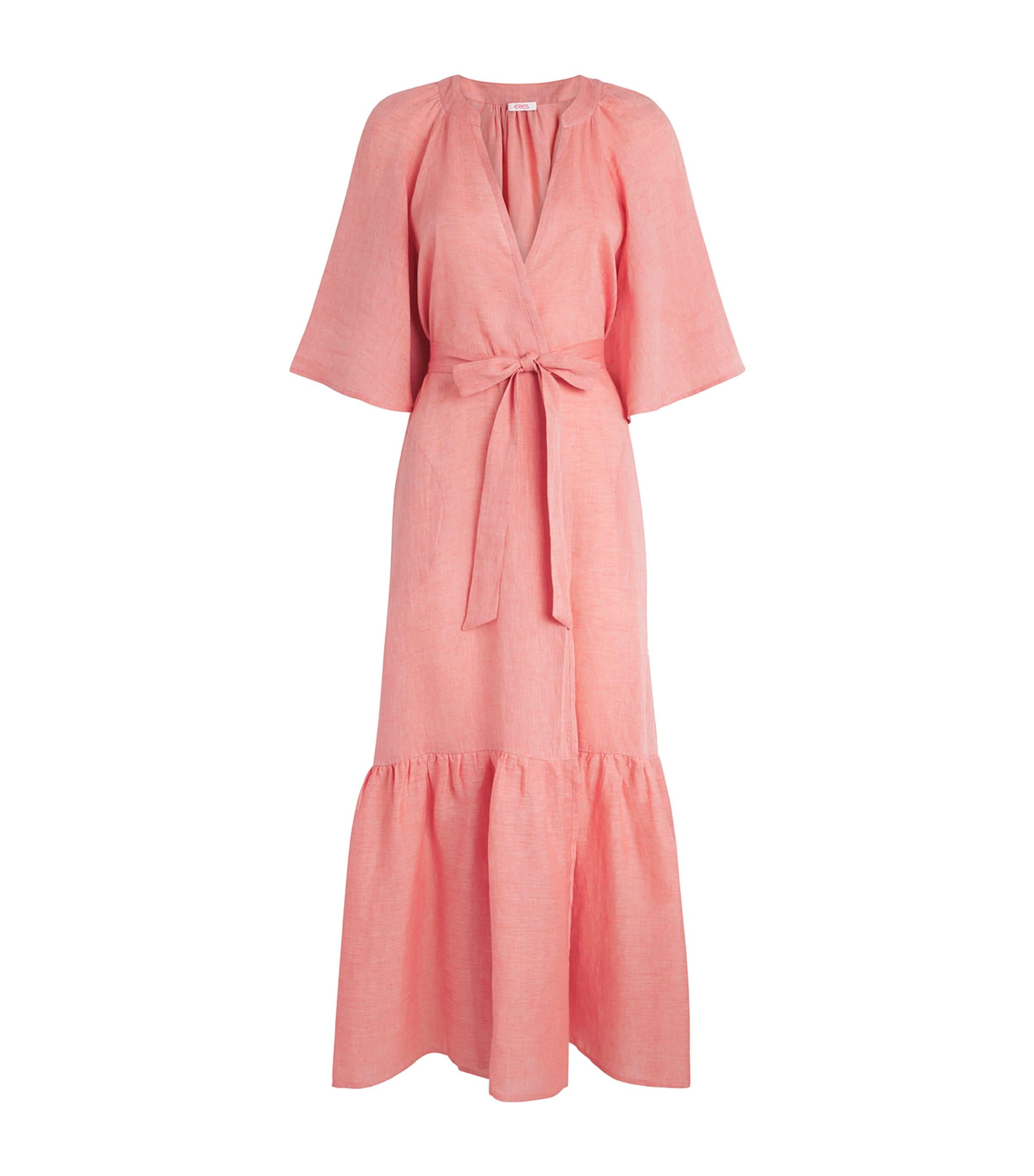 Eres Linen Audacieuse Wrap Midi Dress by ERES