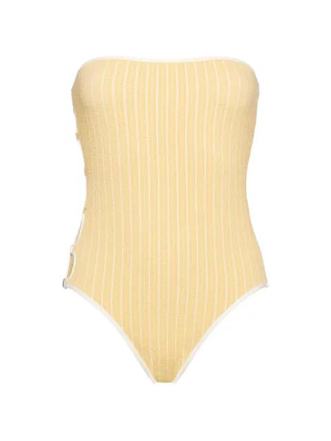 Golden bustier cut-out swimsuit by ERES