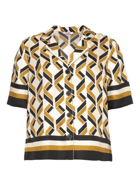 Sonore geometric-print short-sleeve shirt by ERES