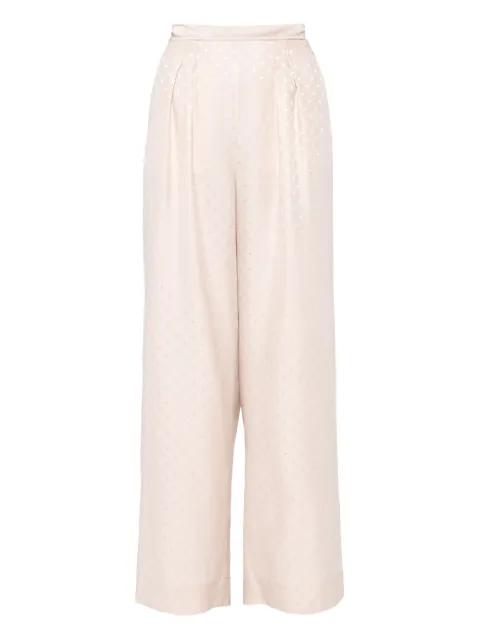 Splendeur pleated geometric-pattern trousers by ERES