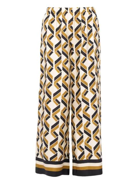 Tube geometric-print wide-leg trousers by ERES