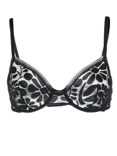 floral-lace detail full-cup bra by ERES