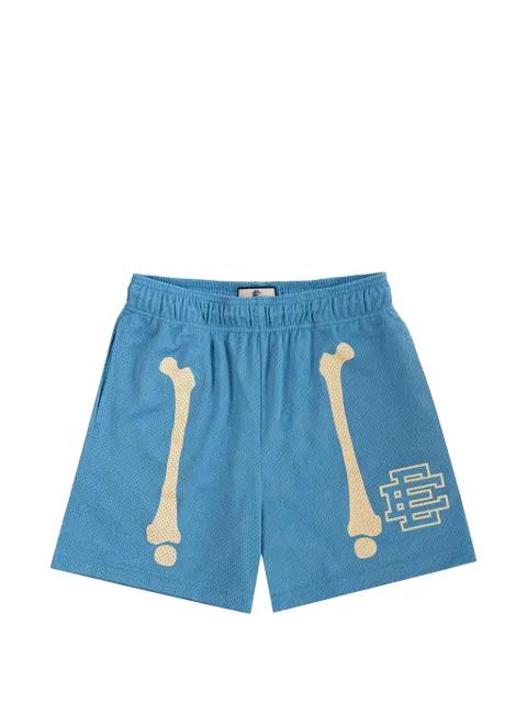 EE logo-detail bone-print shorts by ERIC EMANUEL