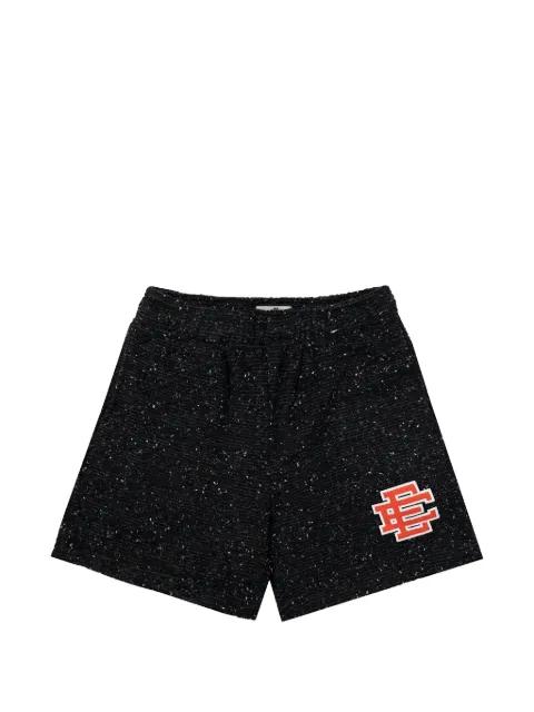 EE logo-print bouclé fleece shorts by ERIC EMANUEL
