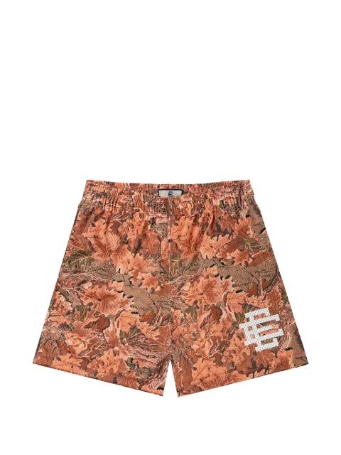 EE logo-print leaf-print shorts by ERIC EMANUEL