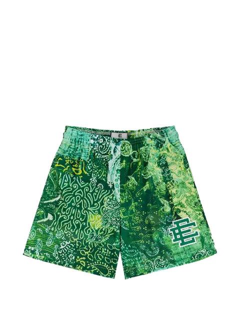 EE logo-print paisley-print mesh shorts by ERIC EMANUEL