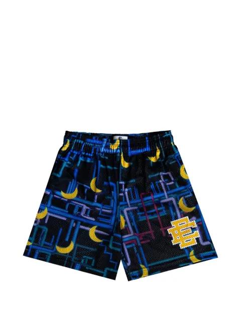 graphic-print mesh shorts by ERIC EMANUEL
