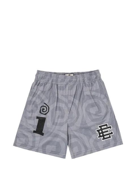 x Interscope Records logo-print mesh shorts by ERIC EMANUEL