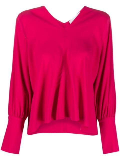 V-neck long-sleeved blouse by ERIKA CAVALLINI