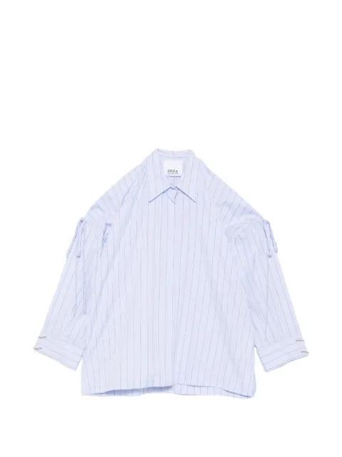 pinstripe cold-shoulder shirt by ERIKA CAVALLINI