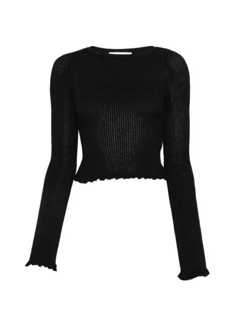 ribbed-knit lettuce-hem sweater by ERIKA CAVALLINI