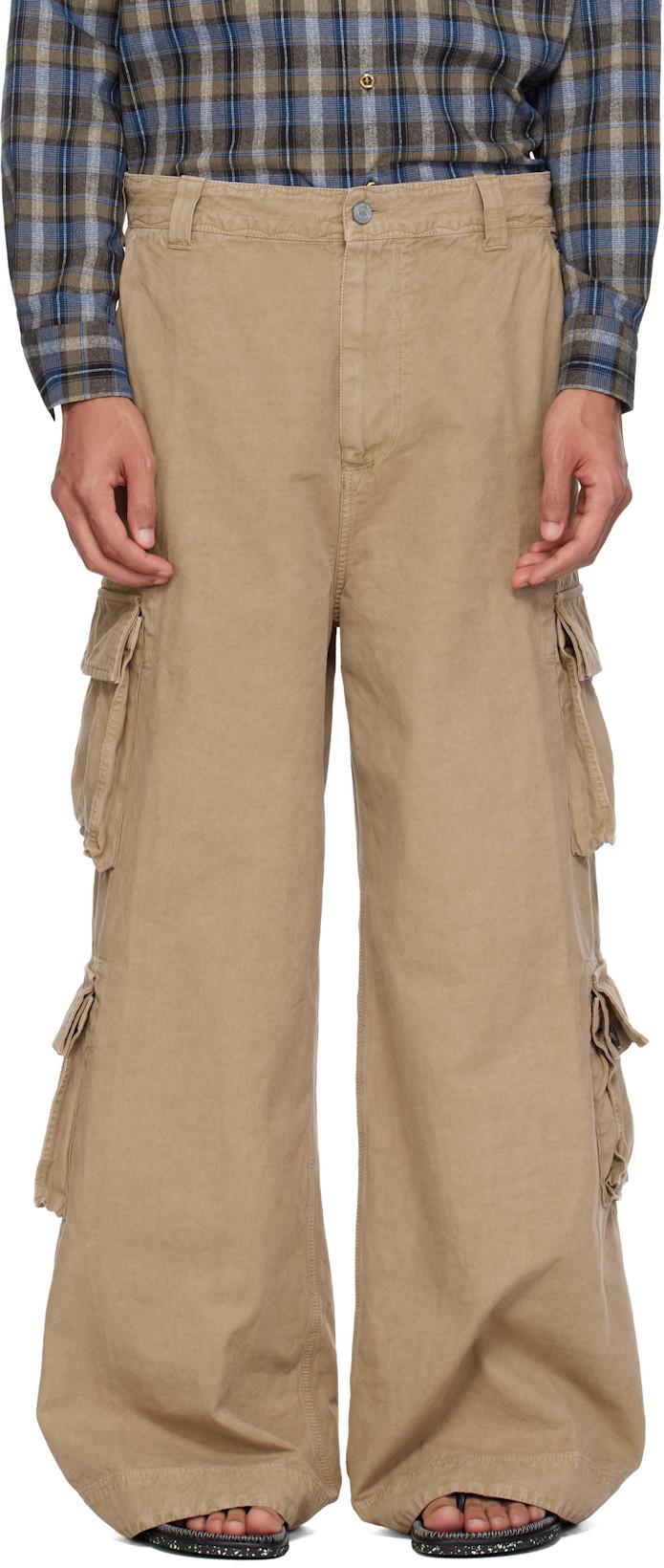Beige Logo Patch Cargo Pants by ERL