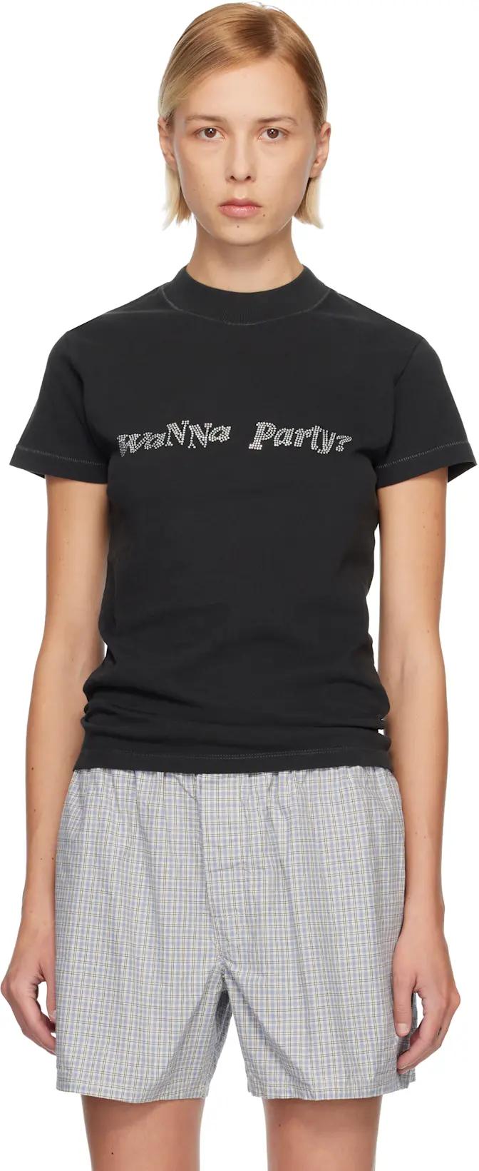 Black 'Wanna Party' T-shirt by ERL