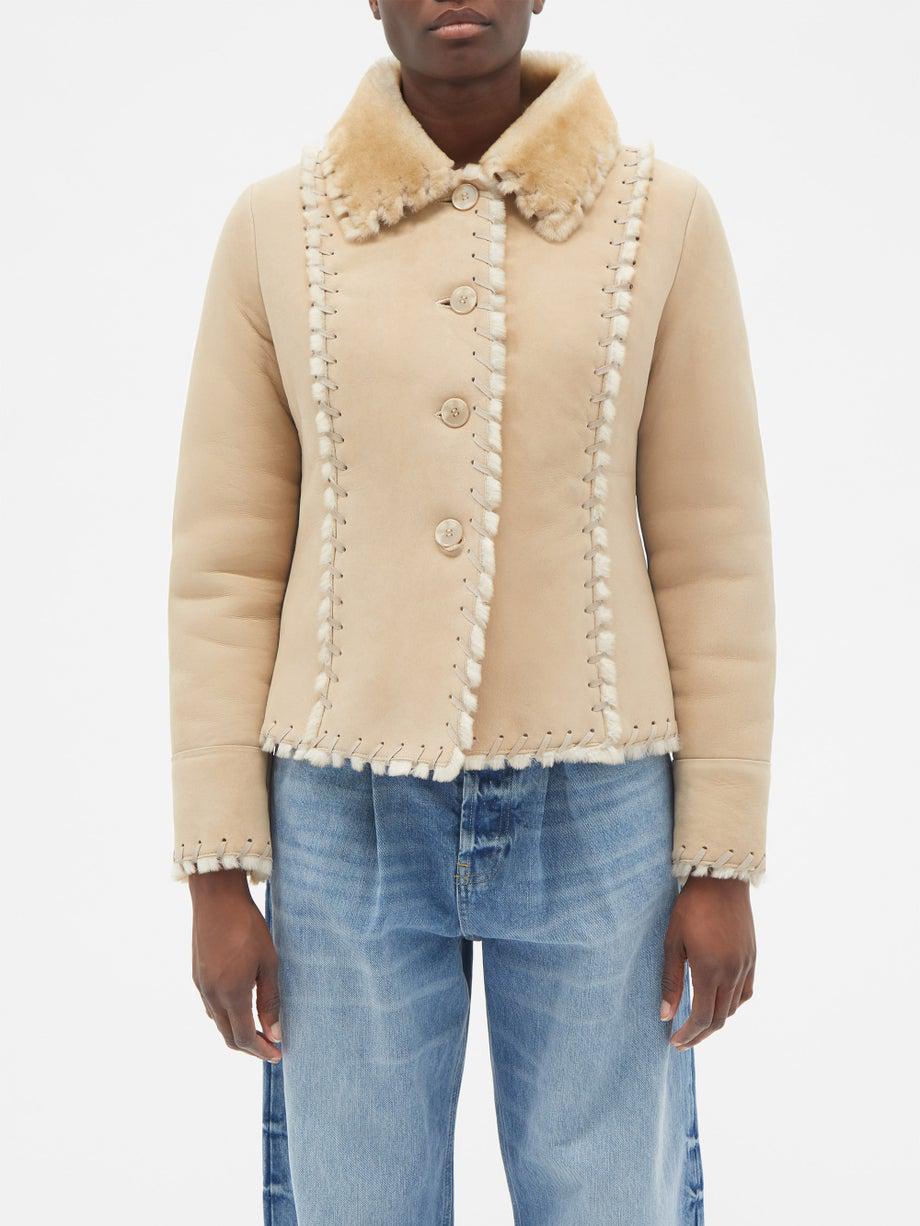 Blanket-stitched shearling jacket by ERL