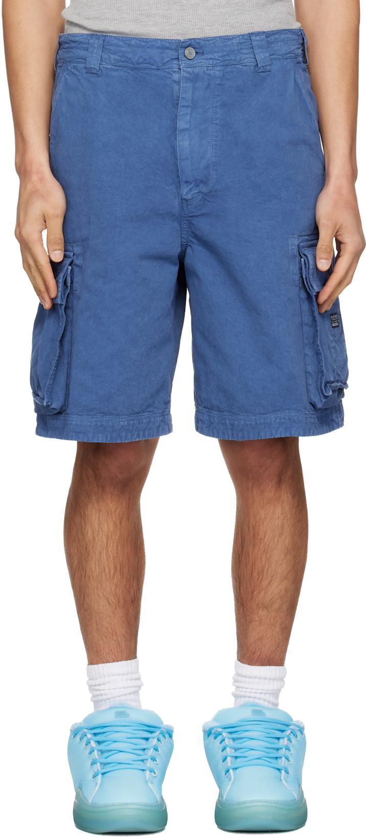 Blue Woven Cargo Shorts by ERL